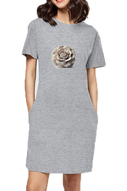 Rose Graphic Tee Dress | 3D Floral